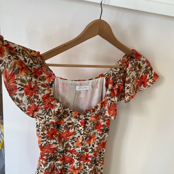 Gorgeous All in Favor Orange flower dress, worn once! - Picture 3 of 6